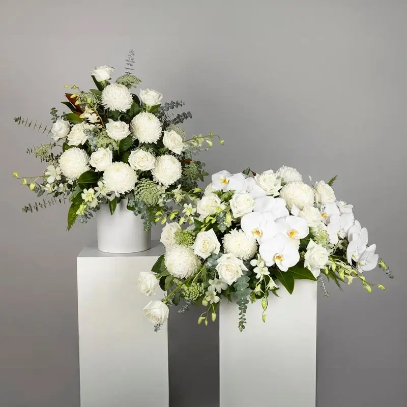 Premium White Flower Funeral Display